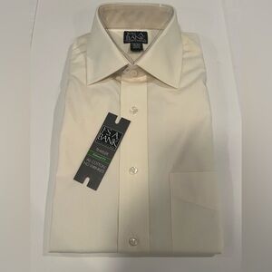 NWT Jos. A. Bank Traveler’s Collection Men's Cream Dress Shirt